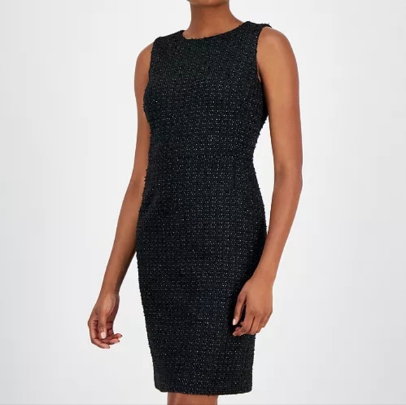 Anne Klein sleeveless black dress lined back slit hidden zipper sz. 10 LBD - Picture 7 of 11